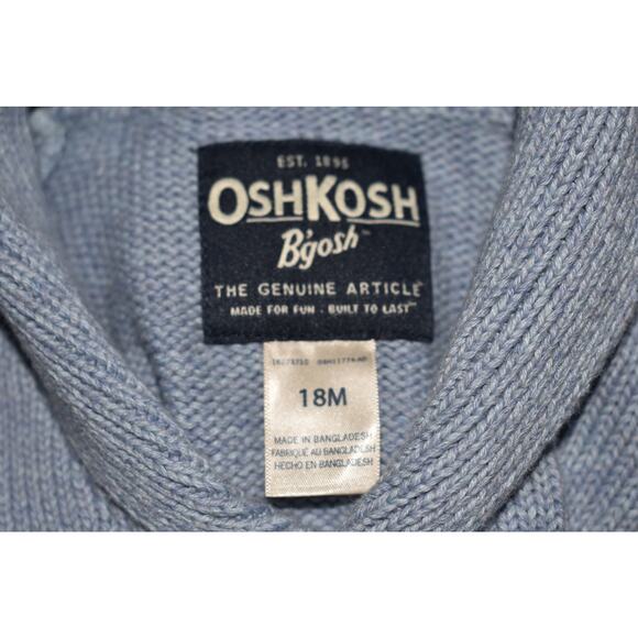 OSHKOSH B'GOSH NEW‎ $36 Light Blue Shawl Collar Cotton Cardigan 18M - Picture 3 of 3